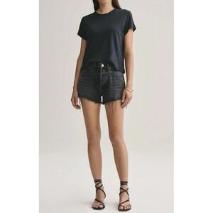 AGOLDE Size 25 Parker Vintage Cut-Off Short in Crash Black High Rise Button Fly